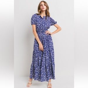 02 Beautiful Boho Floral Print Tiered Maxi Dress